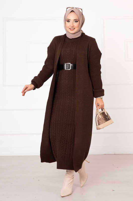 Braided Two Piece Suit Brown