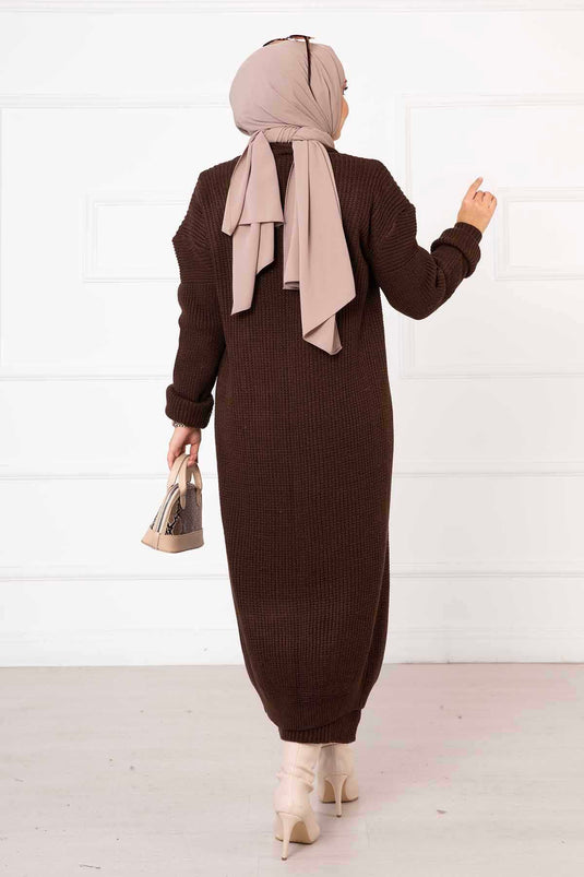 Abito intrecciato a due pezzi marrone