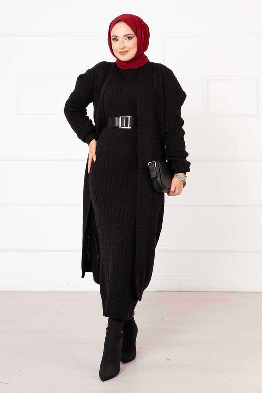 Braided Two Piece Suit Black