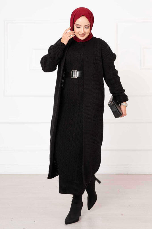 Braided Two Piece Suit Black