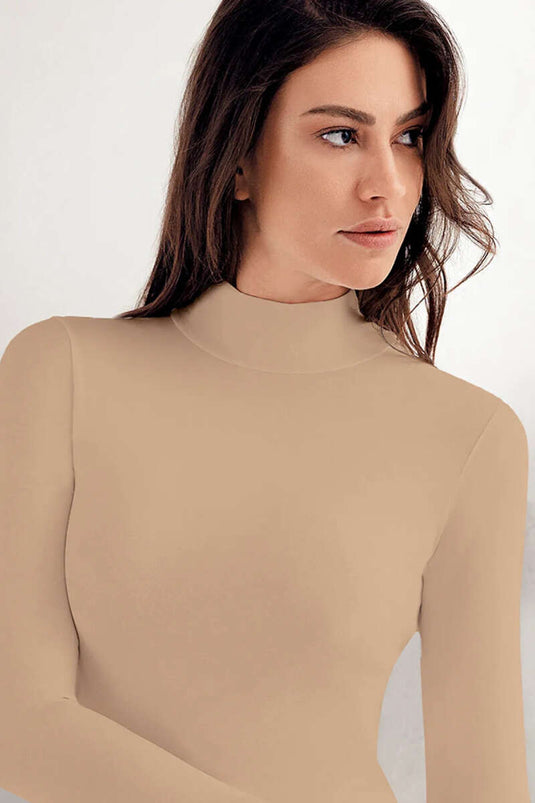 Şahinler Bayan Uzun Kol Dik Yaka Body Ten