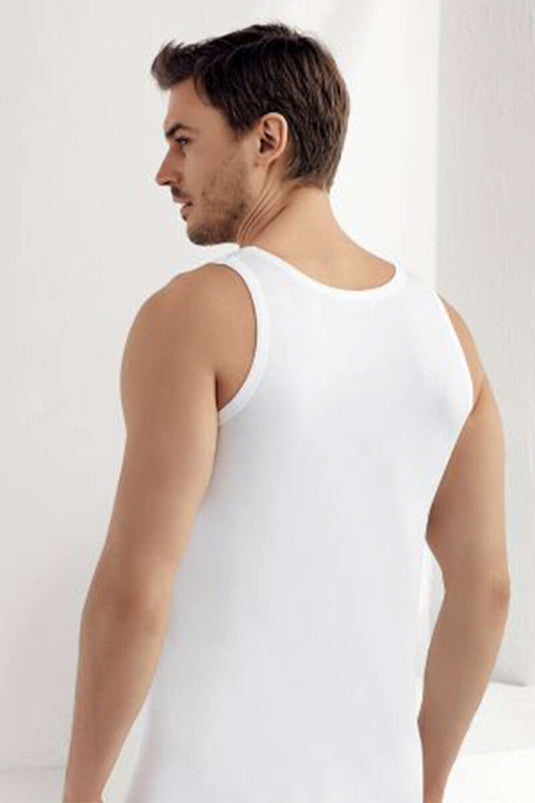 Şahinler Men's Combed Cotton Undershirt White