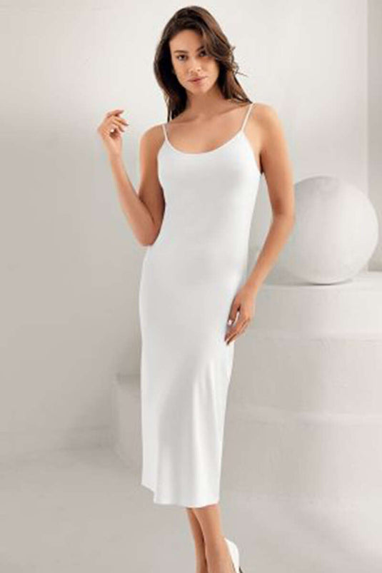 Şahinler maillot de corps long à bretelles blanc