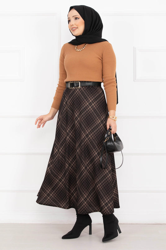 تنورة غوص بنقشة صحراوية سوداء-جملية