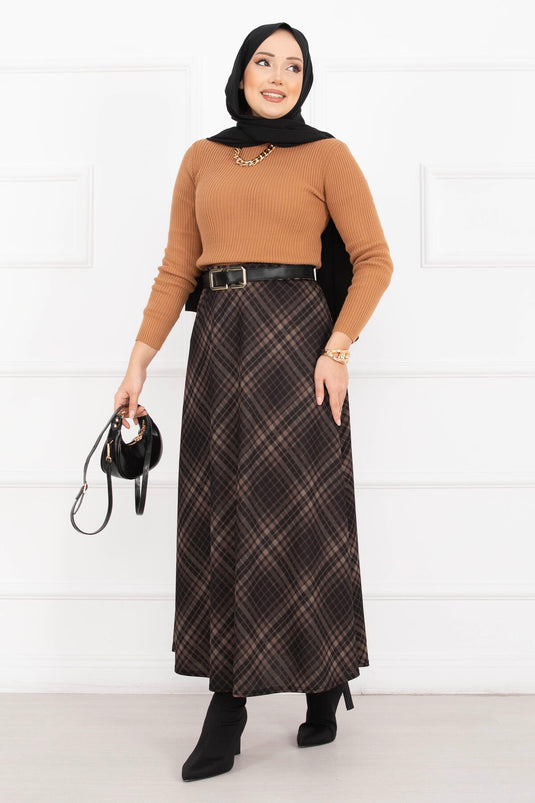 تنورة غوص بنقشة صحراوية سوداء-جملية