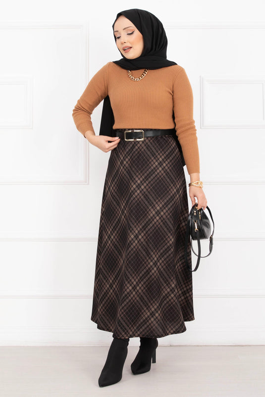 تنورة غوص بنقشة صحراوية سوداء-جملية