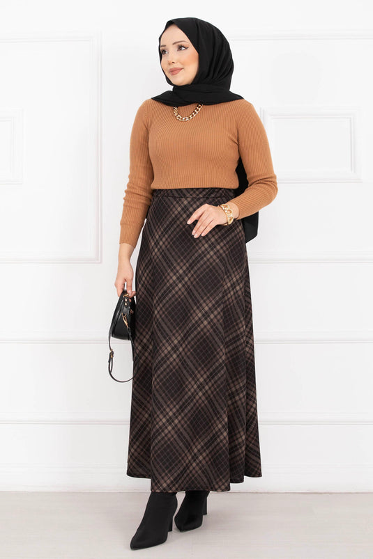 تنورة غوص بنقشة صحراوية سوداء-جملية