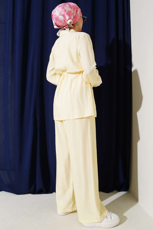 Sahte Cepli Bel Tünelli İkili Takım Sarı