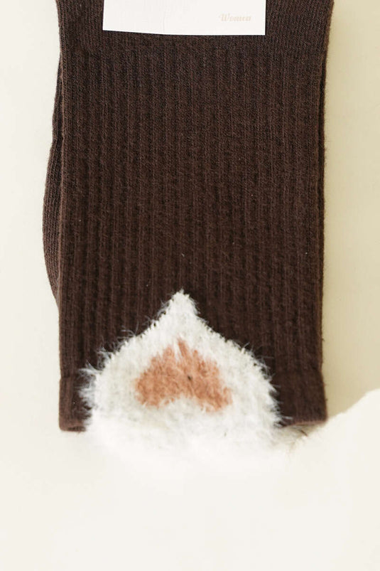 Sakalmuster Damen Knöchelsocken Braun