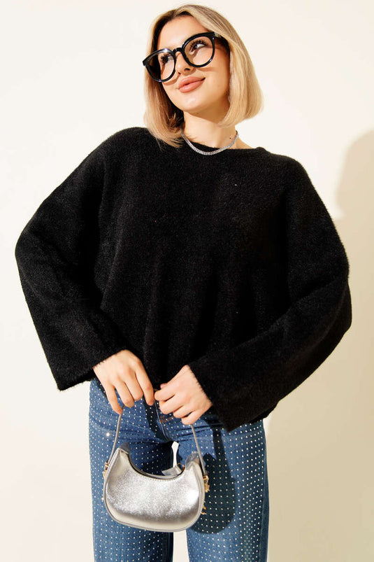 Sakallı Basic Kazak Siyah