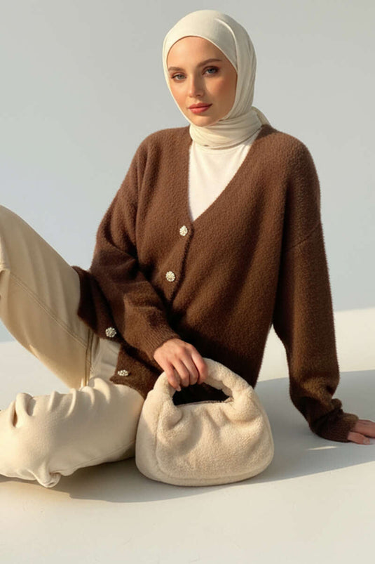 Barbu Gilet boutonné Café