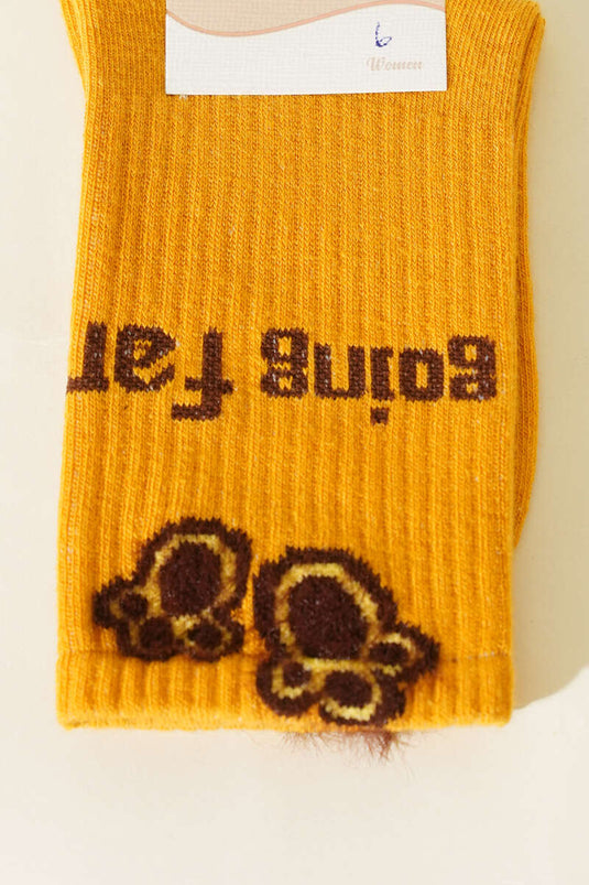 Sakallı Going Far Soket Kadın Çorap Hardal
