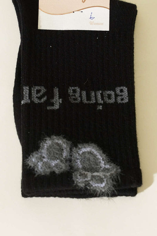 Sakallı Going Far Soket Kadın Çorap Siyah