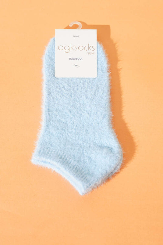 Sakallı Kadın Patik Çorap Mavi