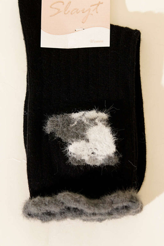 Sakallı Kadın Soket Çorap Siyah