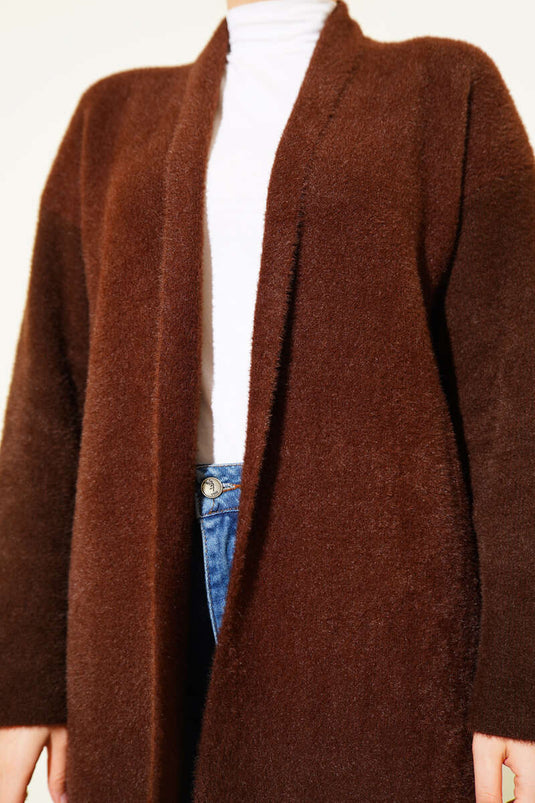 Sakallı Uzun Hırka Kahve