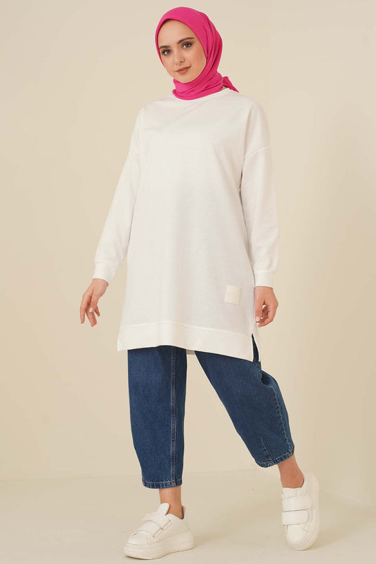 Salaş Armalı Tunik Beyaz