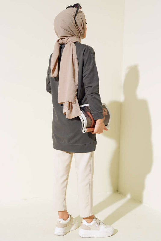 Tunique décontractée à crête fumée