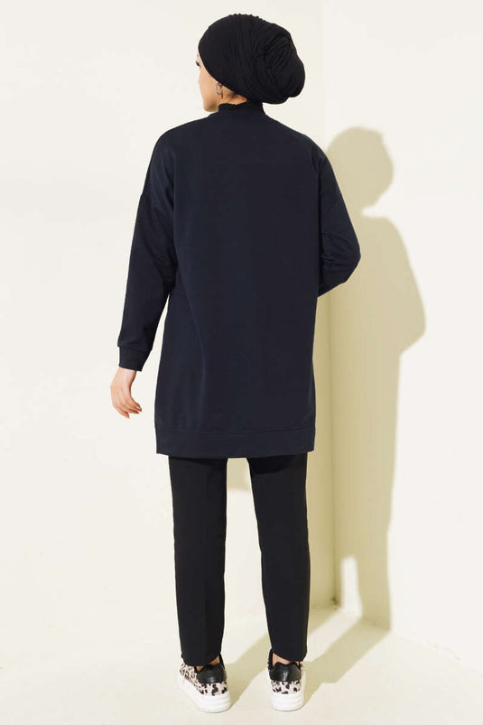 Túnica Casual Emblema Azul Marino