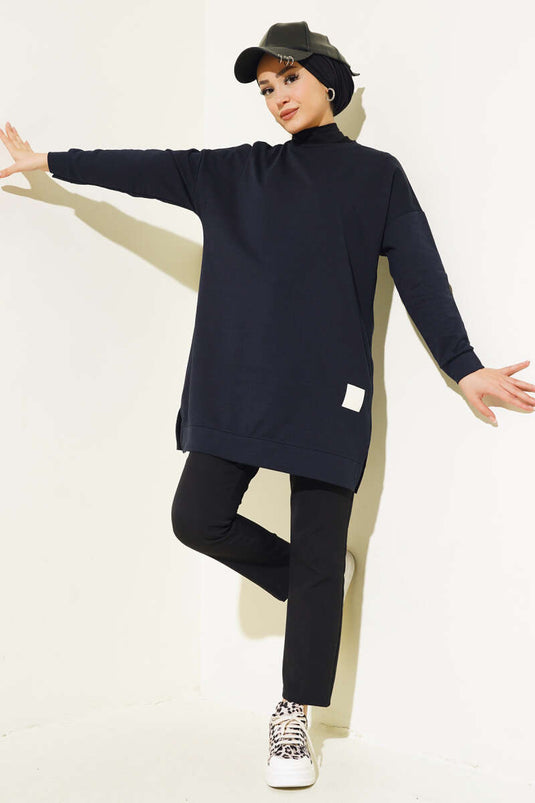 Túnica Casual Emblema Azul Marino