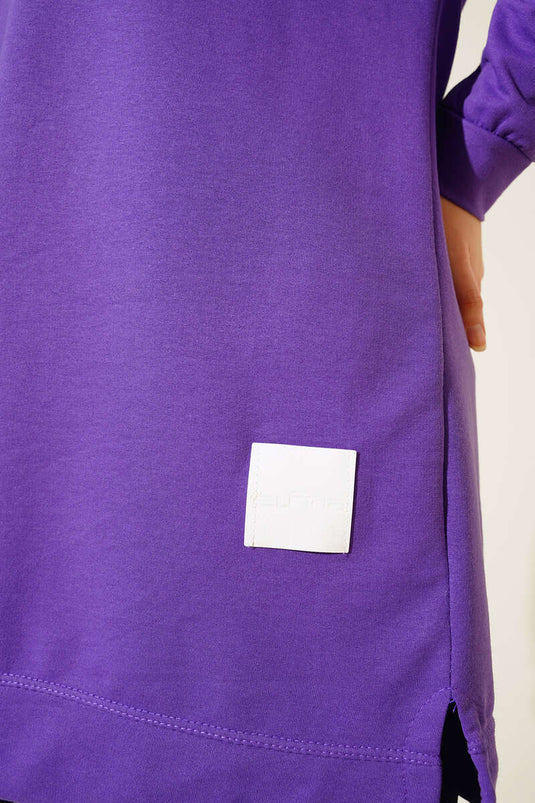 Loose Embroidered Tunic Lilac