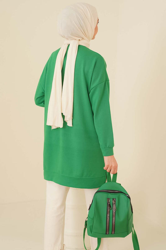 Tunique décontractée à écusson vert