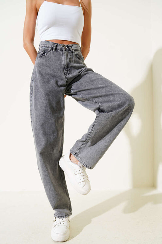 Jean ample gris décontracté