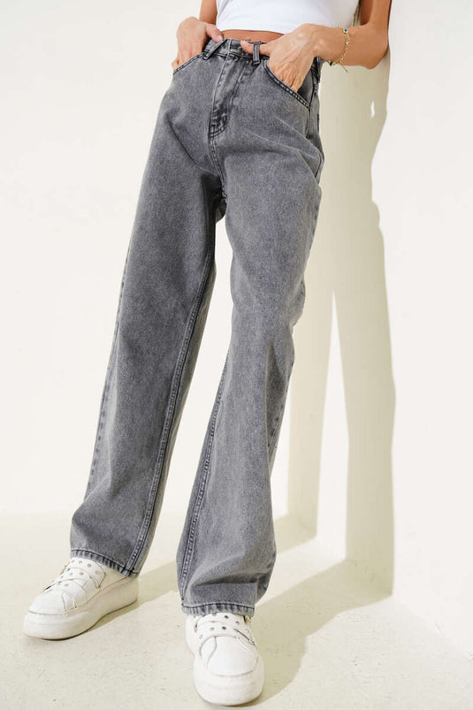 Casual Baggy Jeans Gray