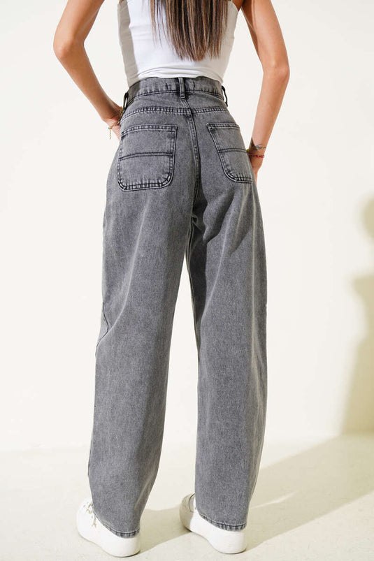 Jean ample gris décontracté
