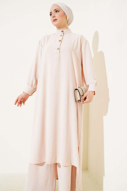 Casual Two Piece Suit Beige