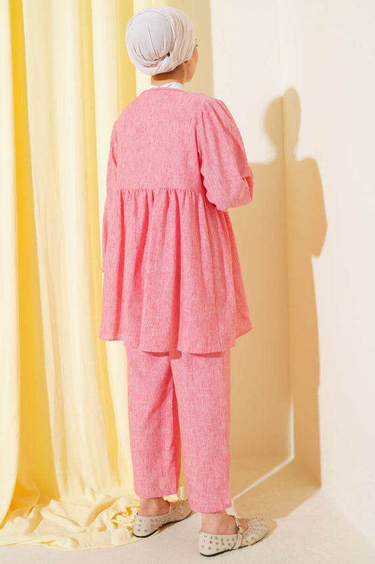 Salaş İp Bağlamalı İkili Takım Pembe