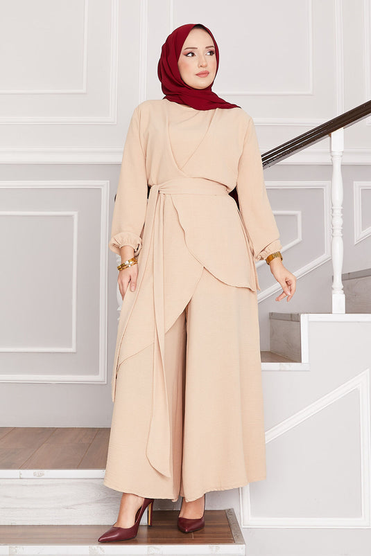 Costume deux pièces décontracté Aerobin Hijab à motif vison