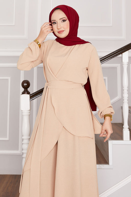 Costume deux pièces décontracté Aerobin Hijab à motif vison