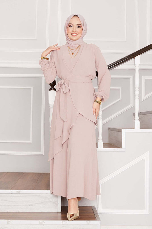 Ensemble hijab deux pièces décontracté Aerobin à motif pierre