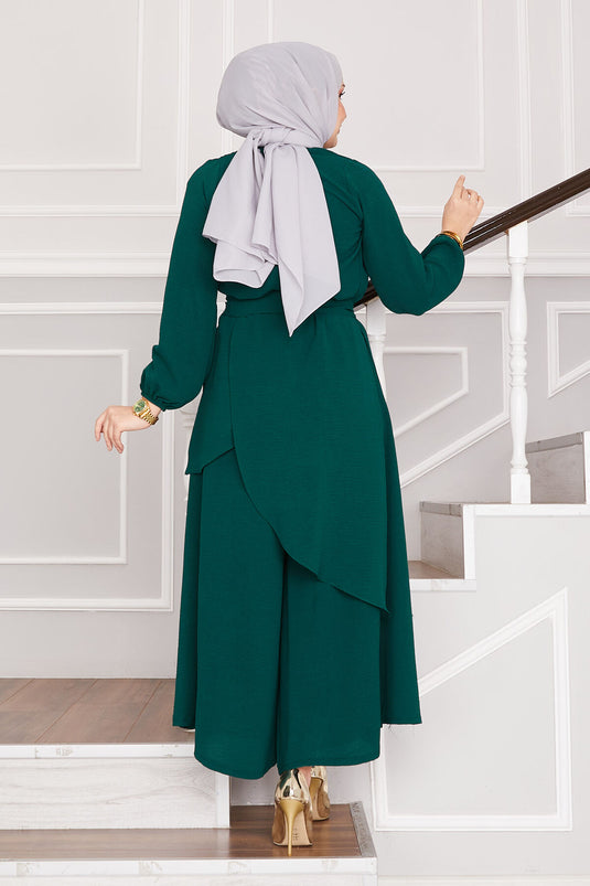 Loose Fit Aerobic Hijab Two-Piece Set Emerald