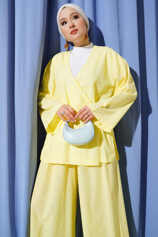 Salaş Kimono İkili Takım Sarı