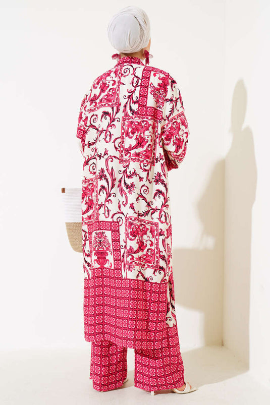 Ensemble Kimono Décontracté Rouge Claret