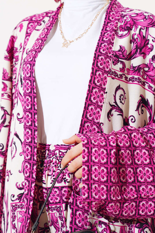 Ensemble Kimono Décontracté Fuchsia