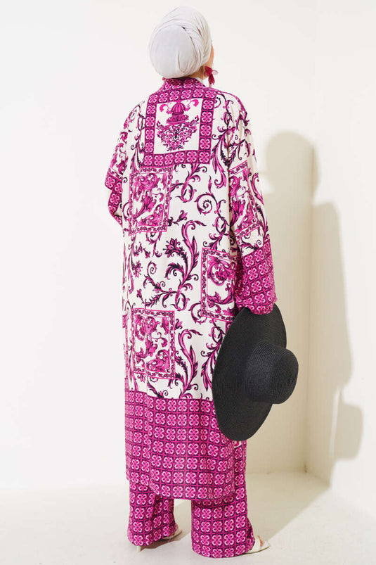 Ensemble Kimono Décontracté Fuchsia