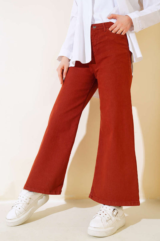 بنطال كاجوال قصير مستقيم تان