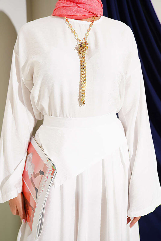 Ensemble Deux Pièces Décontracté Avec Pantalon Écru