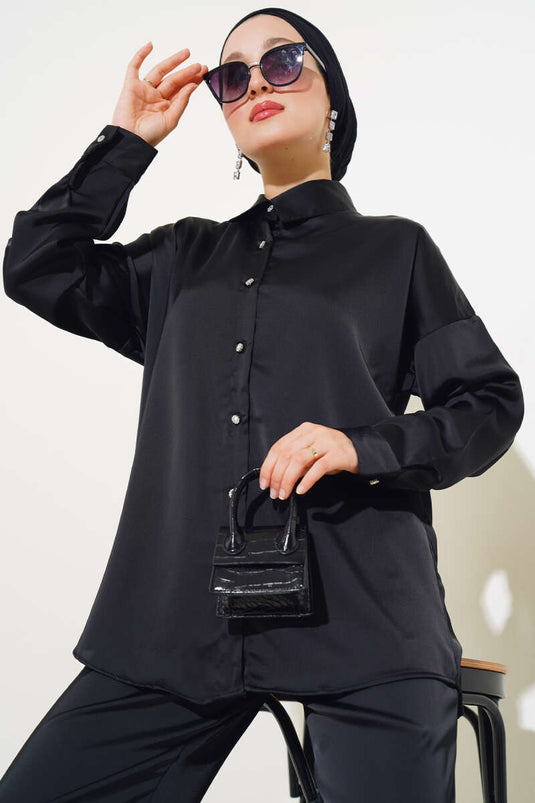 Salaş Saten İkili Takım Siyah