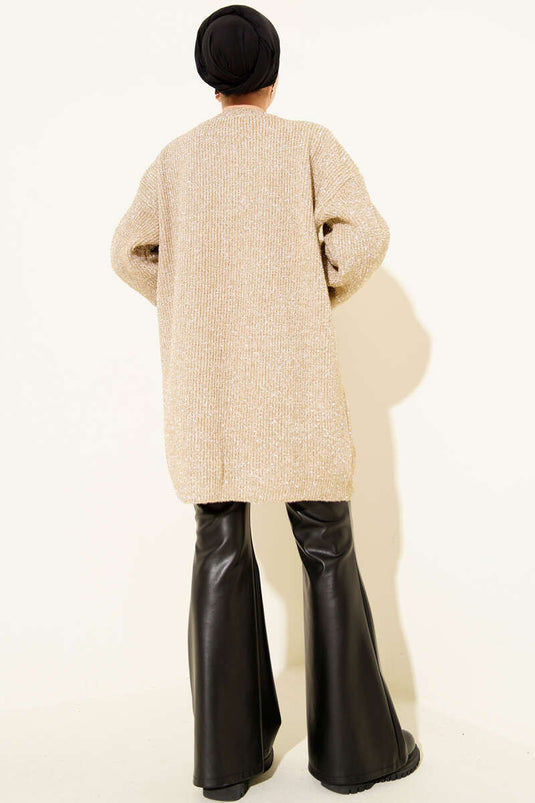 Salaş Simli Triko Tunik Bej