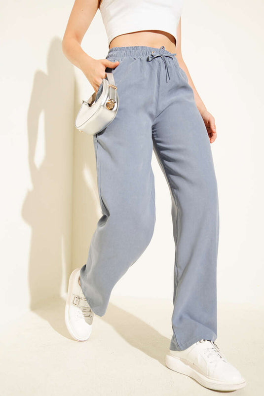 Pantalon ample en Tencel, gris ardoise