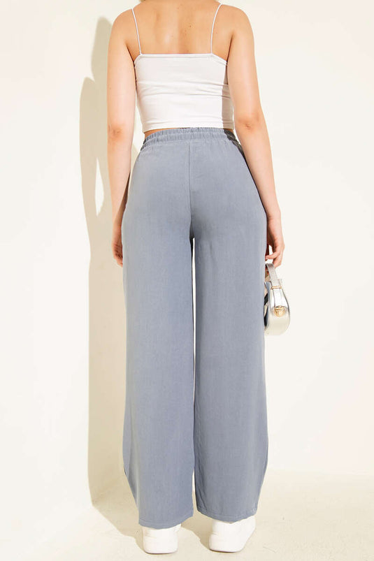 Pantalon ample en Tencel, gris ardoise