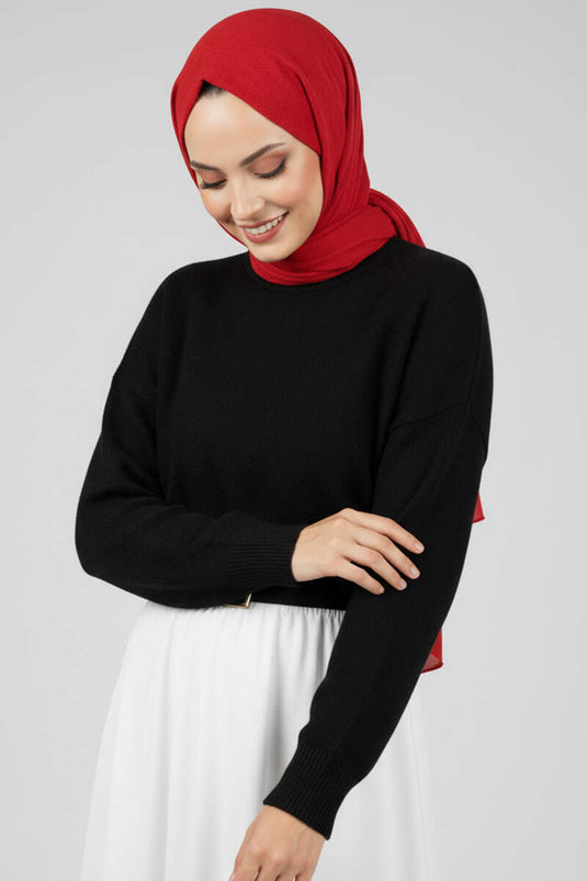 Salaş Yumoş Triko Kazak Siyah