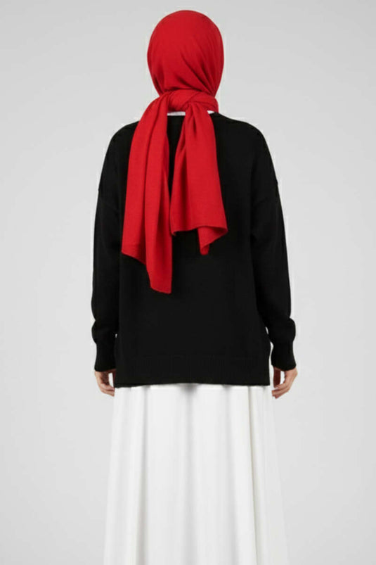 Pull ample en maille duveteuse, noir.