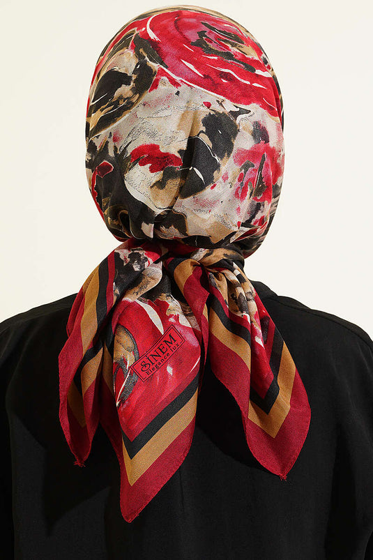 Foulard Sarmal Desen Élégance Bordeaux