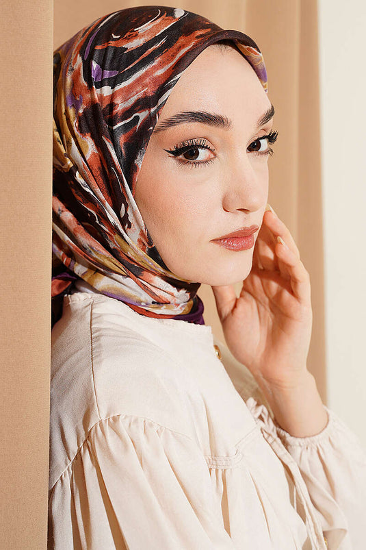 Sarmal Pattern Elegance Scarf Purple