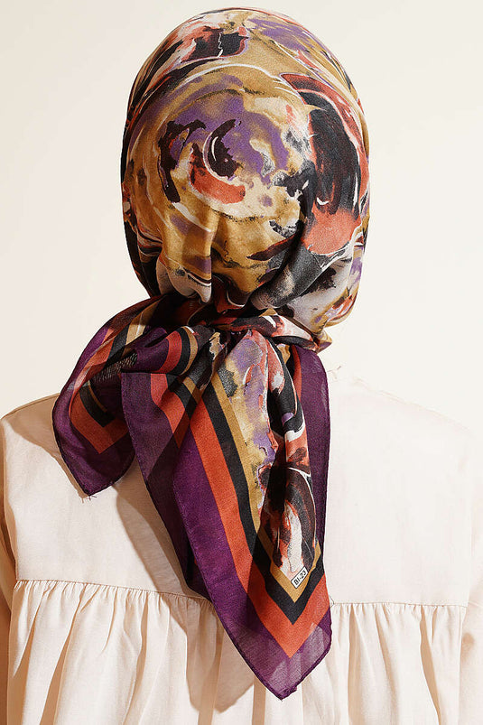 Sarmal Pattern Elegance Scarf Purple